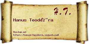 Hanus Teodóra névjegykártya